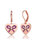 Children's 18k Rose Gold Plated Ribbon Crafted On Heart Drop Earrings - Rose