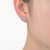 Genevive Elegant Platinum Plated Halo Stud Earrings