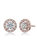 Genevive Elegant Platinum Plated Halo Stud Earrings - Rose