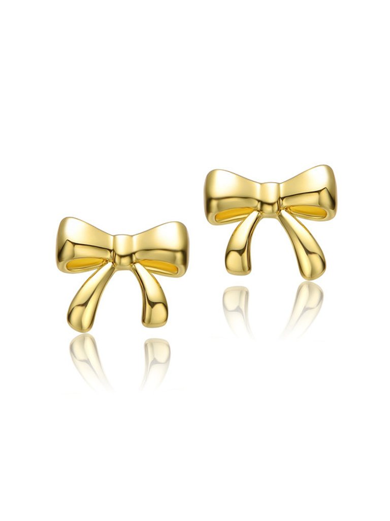 GigiGirl Baby/Toddler 14k Gold Plated Tiny Ribbons Stud Earrings