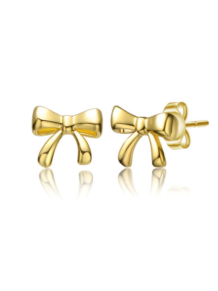 GigiGirl Baby/Toddler 14k Gold Plated Tiny Ribbons Stud Earrings - Gold