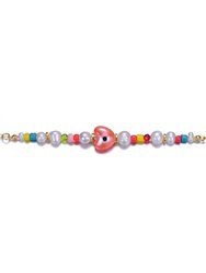 GigiGirl Kids 14k Gold Plated Multi Color Beads Bracelet With Freshwater Pearls