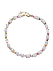 GigiGirl Kids 14k Gold Plated Multi Color Beads With Freshwater Pearls Necklace - Multi-Color
