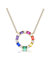 GigiGirl Kids 14k Gold Plated Rainbow Cubic Zirconia Circle Pendant Necklace - Gold