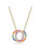 GigiGirl Kids' 14k Gold Plated Rainbow Cubic Zirconia Double Circle Pendant Necklace - Gold