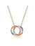 GigiGirl Kids' 14k Gold Plated Rainbow Cubic Zirconia Double Circle Pendant Necklace - Gold