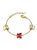 GigiGirl Kids 14k Gold Plated Red Butterfly Charms Bracelet - Red