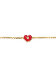 GigiGirl Kids 14k Gold Plated Red Heart Charm Bracelet