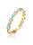 Gigigirl Kids/Teens 14k Gold Plated with Cubic Zirconia Colored Enamel Stacking Ring - Blue