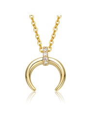 GigiGirl Kids/Teens 14k Gold Plated With Cubic Zirconia Crescent Horn Pendant Necklace - Gold