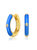 GigiGirl Kids's 14k Gold Plated Colored Enamel & Cubic Zirconia Hoop Earrings - Blue