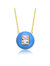 GigiGirl Teens 14k Gold Plated With Cubic Zirconia Radiant Solitaire Blue Enamel Small Round Pendant Necklace - Blue