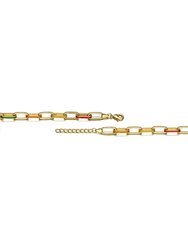 GigiGirl Teens 14k Gold Plated With Multi Color Enamel Chain Bracelet