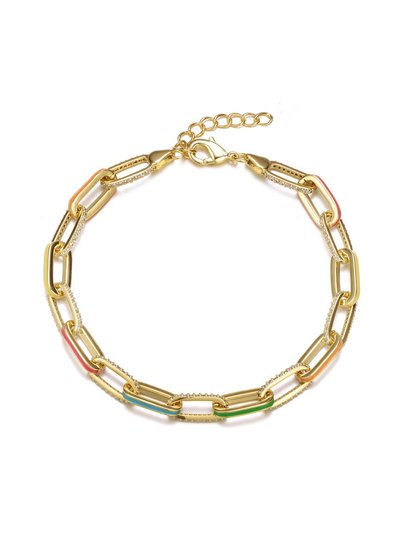 Rachel Glauber GigiGirl Teens 14k Gold Plated With Multi Color Enamel Chain Bracelet product