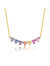 GigiGirl Teens 14k Gold Plated With Rainbow Cubic Zirconia Linear Cluster Fringe Pendant Necklace - Multi-Color