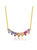 GigiGirl Teens 14k Gold Plated With Rainbow Cubic Zirconia Linear Cluster Fringe Pendant Necklace