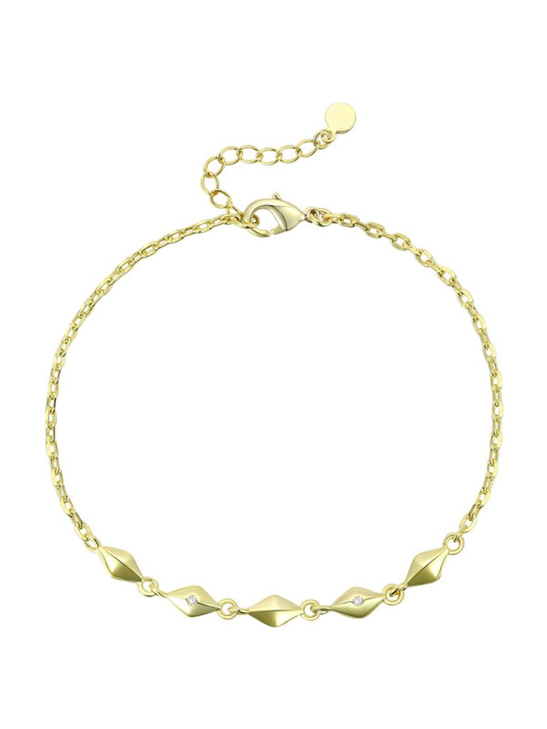 GigiGirl Teens 14k Yellow Gold Plated Adjustable Bracelet - Gold