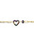 GigiGirl Teens 14k Yellow Gold Plated And Black Plated Cubic Zirconia Heart Chain Bracelet