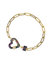 GigiGirl Teens 14k Yellow Gold Plated And Black Plated Cubic Zirconia Heart Chain Bracelet - Gold