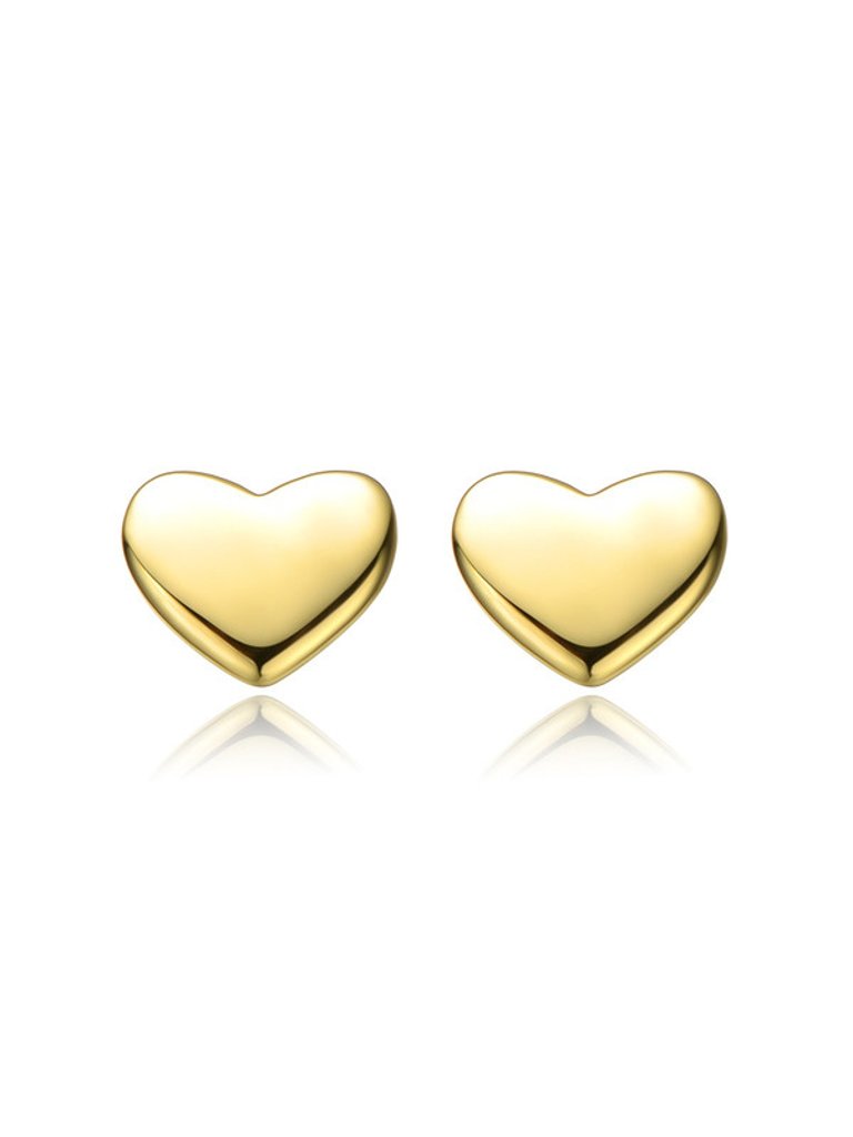 GigiGirl Toddler/Kids 14k Gold Plated Colored Enamel Tiny Flat Heart Stud Earrings