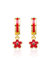 GigiGirl Toddlers/Kids 14k Gold Plated Dangle Flower Red Enamel Earrings