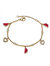 GigiGirl Toddlers/Kids 14k Yellow Gold Plated Red Moon And Cubic Zirconia Heart Charm Bracelet - Red