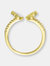 Gold Plated Green Cubic Zirconia Bypass Ring