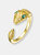 Gold Plated Green Cubic Zirconia ModernRing - Gold