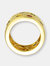 Gold Plated Multi Colored Cubic Zirconia Wide Band Ring