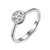 Gold Plated With Diamond Cubic Zirconia Bezel Solitaire Ring - Silver