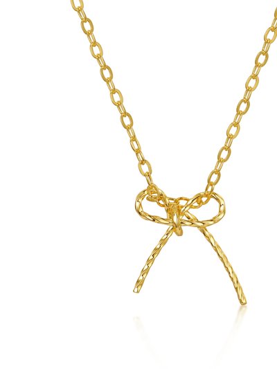 Rachel Glauber Kids' 14k Gold Plated Ribbon Bow-Tie Gifted Pendant Necklace product