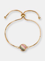 Kids/Teens 14k Gold colored Multi Color Cubic Zirconia Adjustable Bracelet - Multi Color