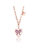 Kids/Young Teens 18k Rose Gold Plated Bow Tie On Heart Shaped Pendant