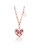 Kids/Young Teens 18k Rose Gold Plated Bow Tie On Heart Shaped Pendant - Rose