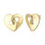Large 14k Gold Plated With Diamond Cubic Zirconia Modern Abstract Flower Stud Earrings - Gold