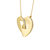 Large 14k Gold Plated With Diamond Cubic Zirconia Modern Double Heart Half Cut-Out Entwined Necklace