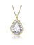 Pear-shaped Pendant With Colored Cubic Zirconia - Gold