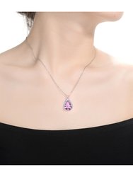 Pear-shaped Pendant With Colored Cubic Zirconia
