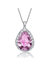 Pear-shaped Pendant With Colored Cubic Zirconia - Pink