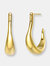 Rachel Glauber 14k Gold Plated Assymetrical Open Hoop - Gold