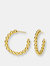 Rachel Glauber 14k Gold Plated Bead Open Hoop