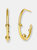 Rachel Glauber 14k Gold Plated Beaded Open Hoop - Gold
