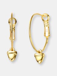 Rachel Glauber 14k Gold Plated Cubic Zirconia Heart Hoop - Gold