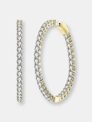 Rachel Glauber 14k Gold Plated Cubic Zirconia Hoop - Gold