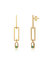 Rachel Glauber 14k Gold Plated Emerald Cubic Zirconia Drop Earrings - Gold
