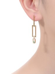 Rachel Glauber 14k Gold Plated Emerald Cubic Zirconia Drop Earrings