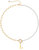 Rachel Glauber 14K Gold Plated Initial Pearl Link Chain Necklace - Gold