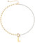 Rachel Glauber 14K Gold Plated Initial Pearl Link Chain Necklace - Gold