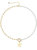 Rachel Glauber 14K Gold Plated Initial Pearl Link Chain Necklace - Gold