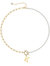 Rachel Glauber 14K Gold Plated Initial Pearl Link Chain Necklace - Gold